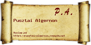 Pusztai Algernon névjegykártya
